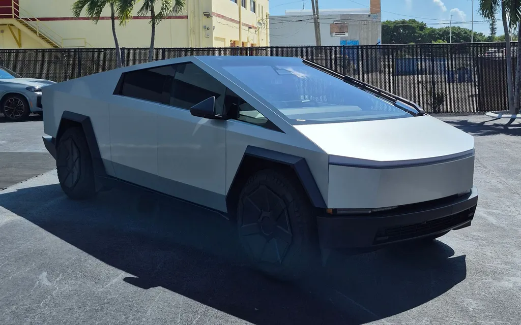 Tesla Cybertruck at the Advanced Detailing Sofla studio in Pompano Beach