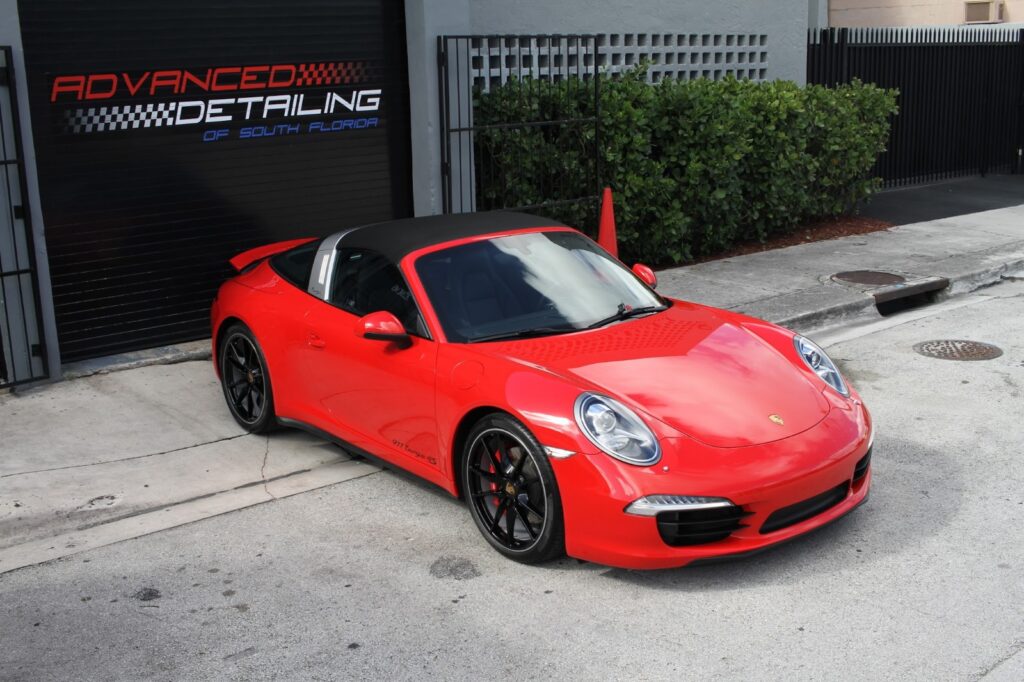 porsche red targa 4s paint protection film advance detailing sofla boca raton fl