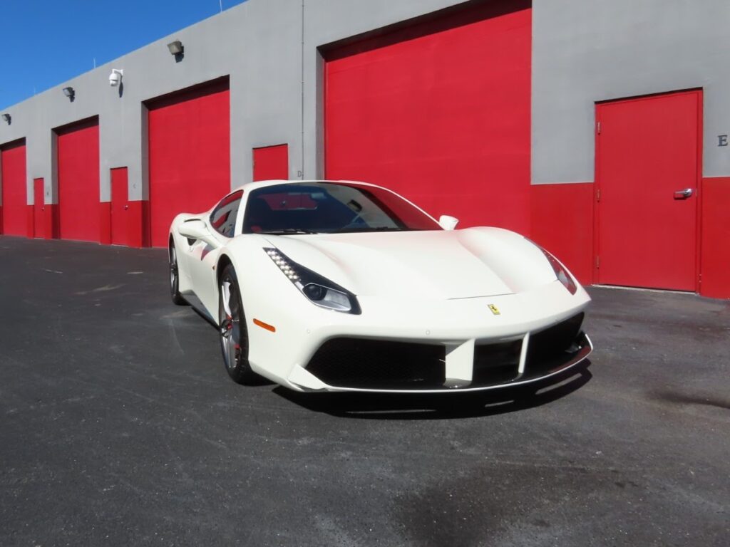 White Ferrari Car Detailing by Advanced Detailing Sofla in Pompano Beach Florida